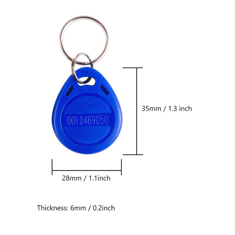 AMOCAM ID Key Fob Card Proximity ID Card Token Tags Keyfobs for Door Entry Access Control System(Read Only), Pack of 100 - Image 5